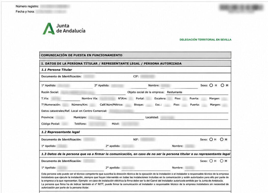 Documentación administrativa para la puesta en funcionamiento de una instalación